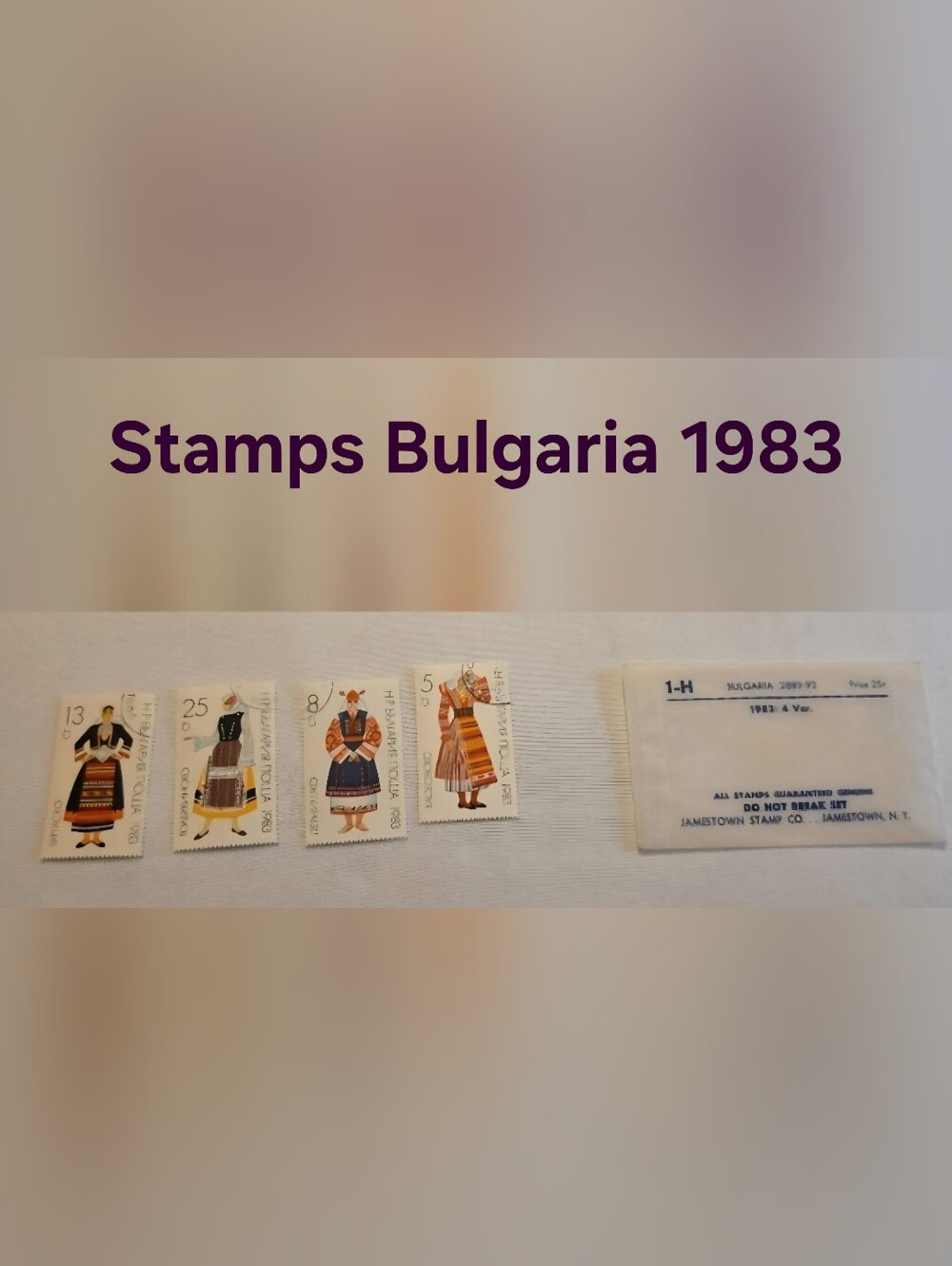 Four Vintage Postage Stamps Bulgaria 1983 Traditional Regional Folk Costumes